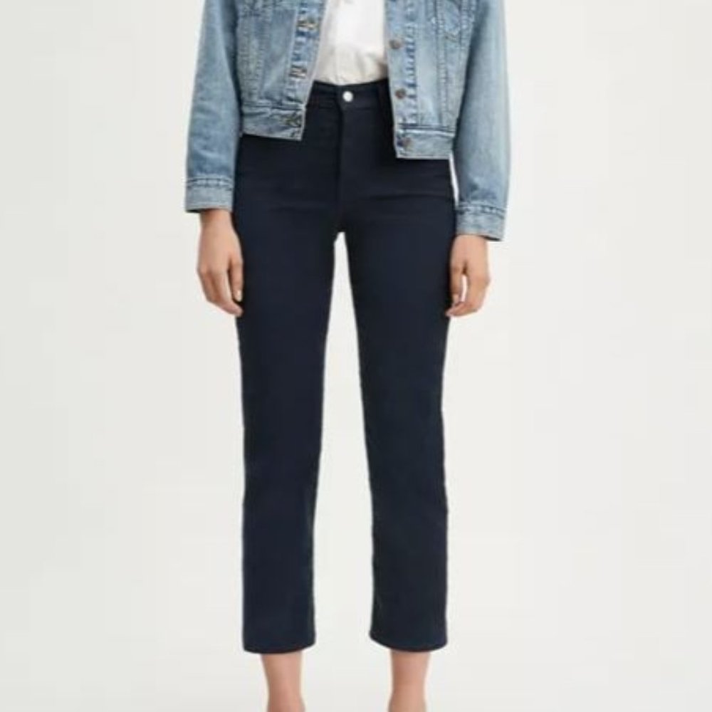 Levi's Corduroy Wedgie Straight Fit Button Fly Pant, Navy Blue, Size 27